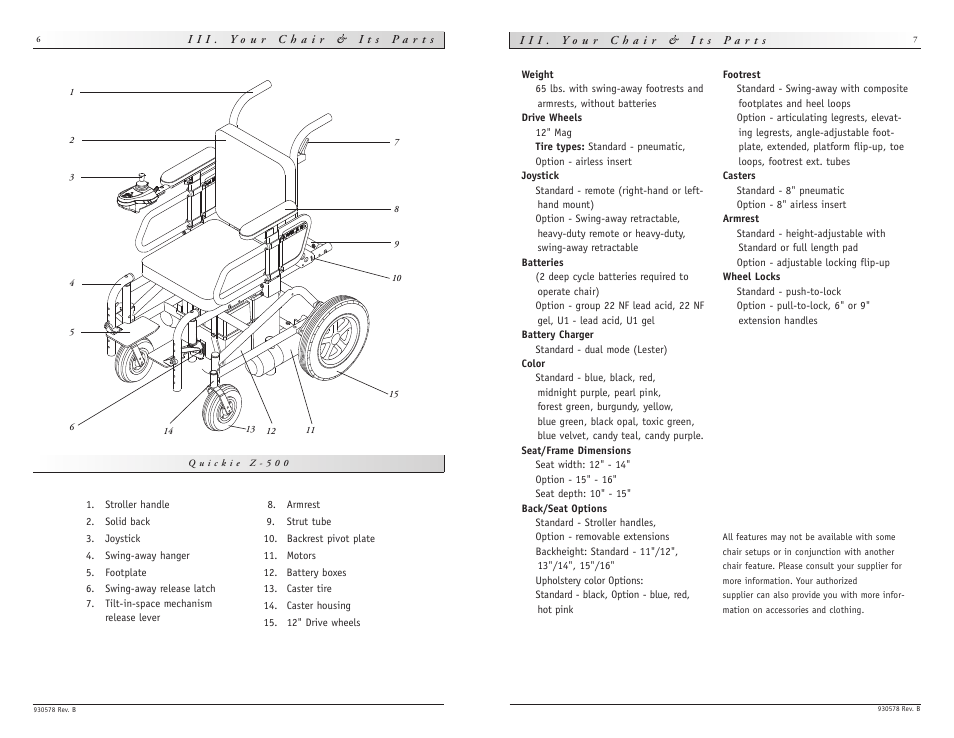 Sunrise Medical wheelchair Z-500 User Manual | Page 4 / 26