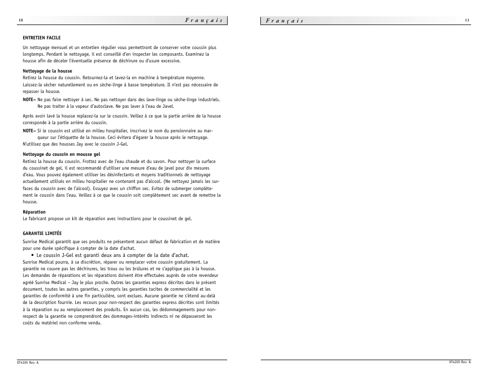Sunrise Medical Cushion J-Gel User Manual | Page 6 / 9
