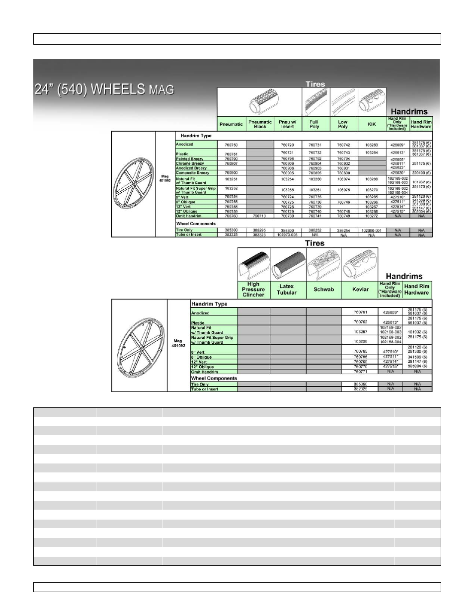 24" (540) wheels mag | Sunrise Medical Wheelchair Quickie 2 Lite User Manual | Page 35 / 127