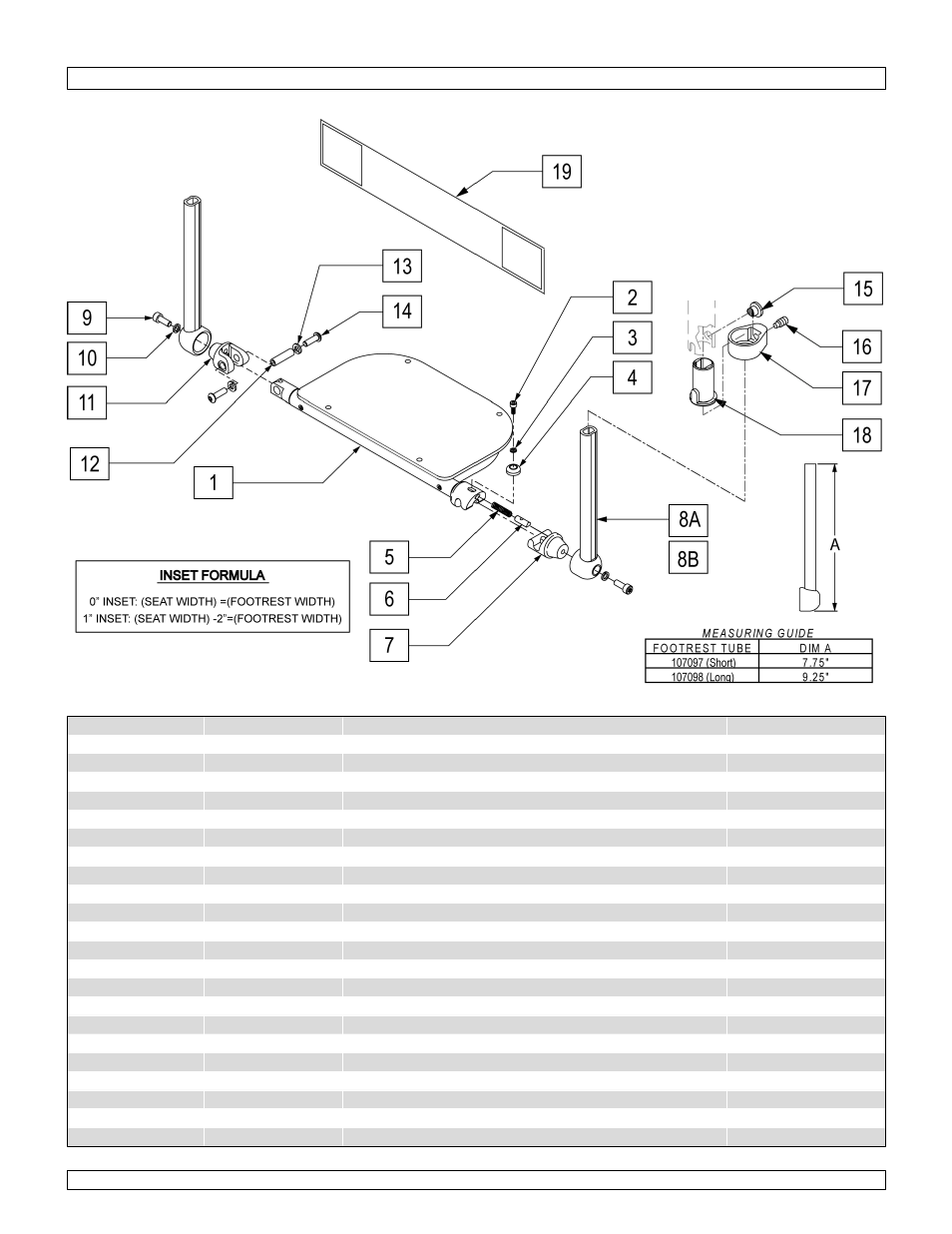 Tubular side latch footrest assm | Sunrise Medical Wheelchair Quickie 2 Lite User Manual | Page 97 / 127