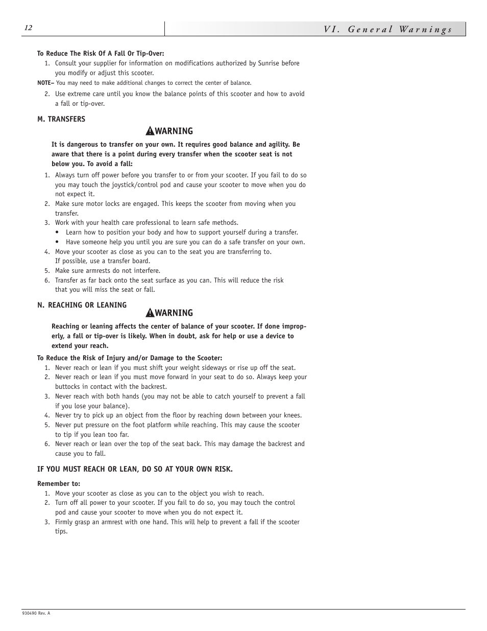 Sunrise Medical Trek 3 User Manual | Page 12 / 31