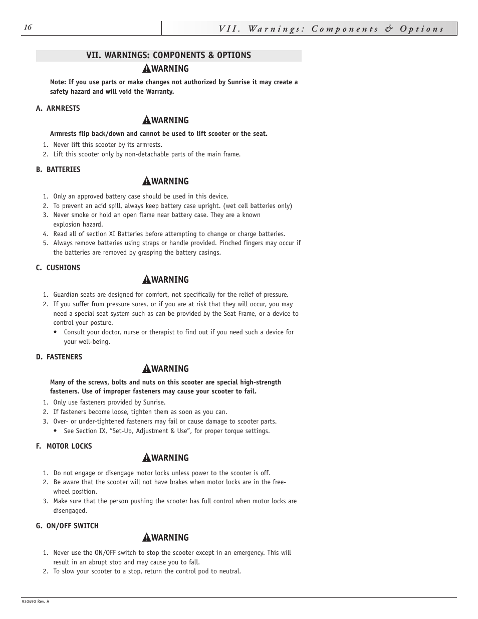 Sunrise Medical Trek 3 User Manual | Page 16 / 31