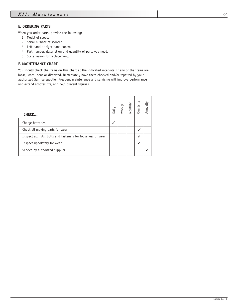 Sunrise Medical Trek 3 User Manual | Page 29 / 31
