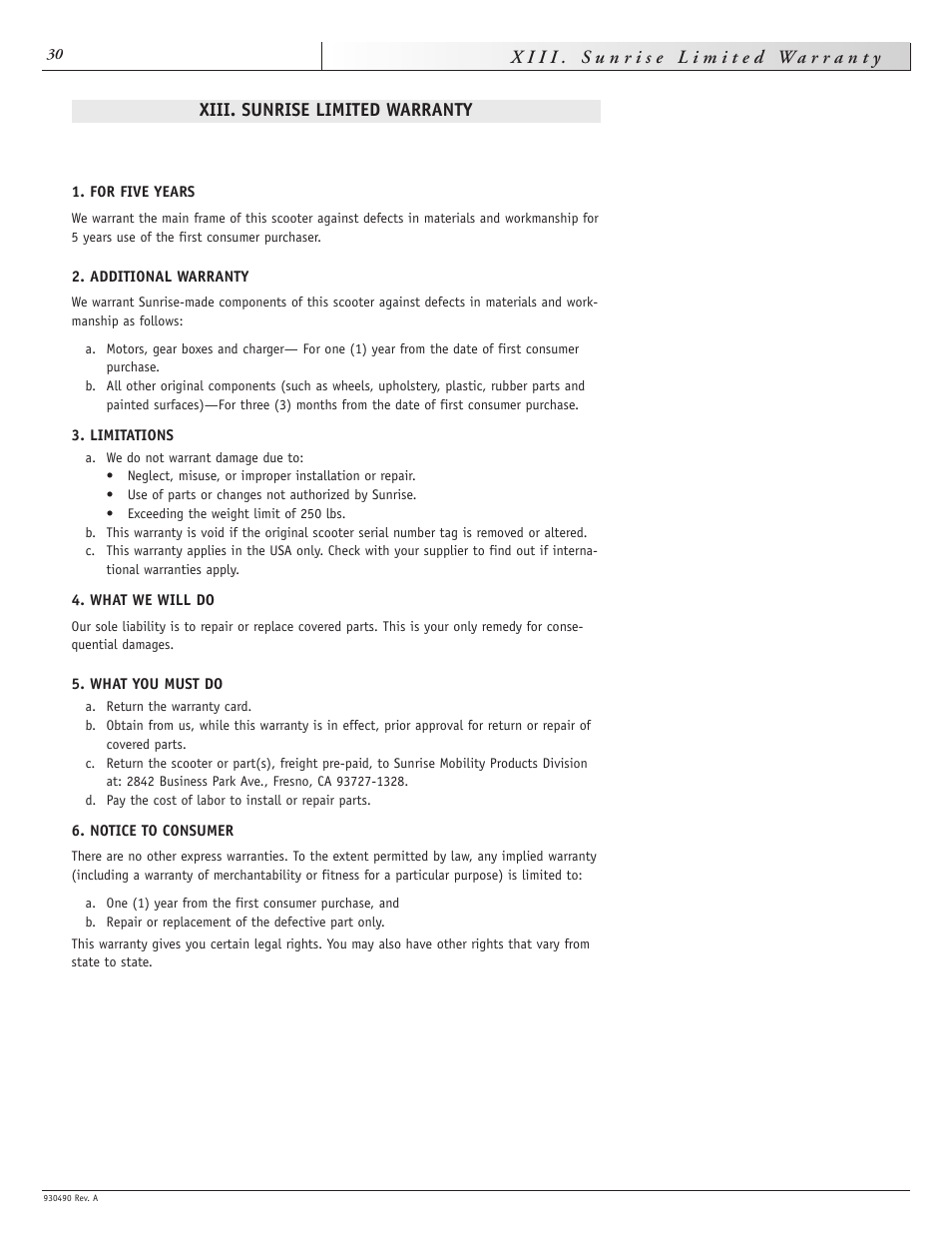Sunrise Medical Trek 3 User Manual | Page 30 / 31