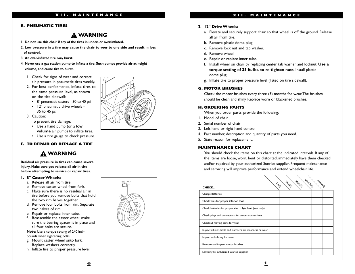 Sunrise Medical Wheelchair Quickie P120 User Manual | Page 21 / 23