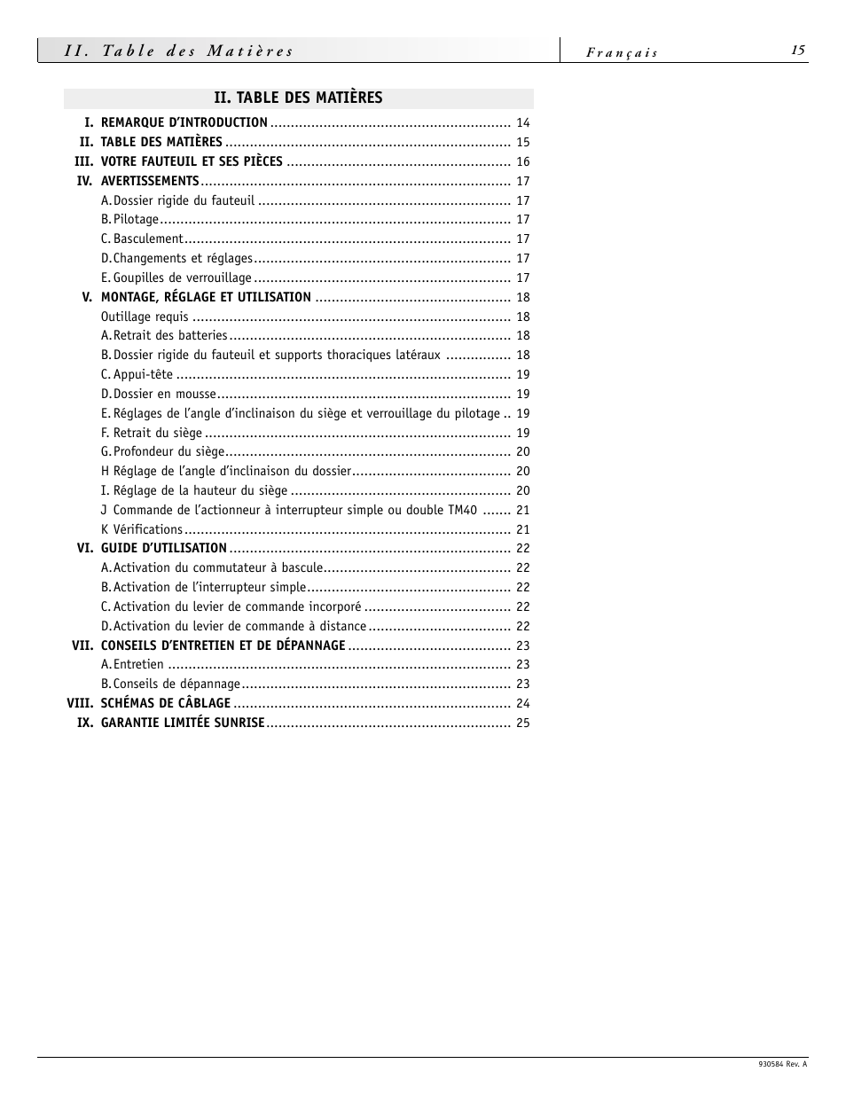 Sunrise Medical FREESTYLE M11 User Manual | Page 15 / 40