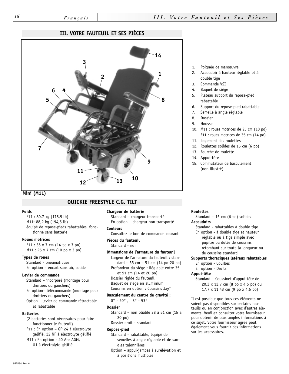Sunrise Medical FREESTYLE M11 User Manual | Page 16 / 40