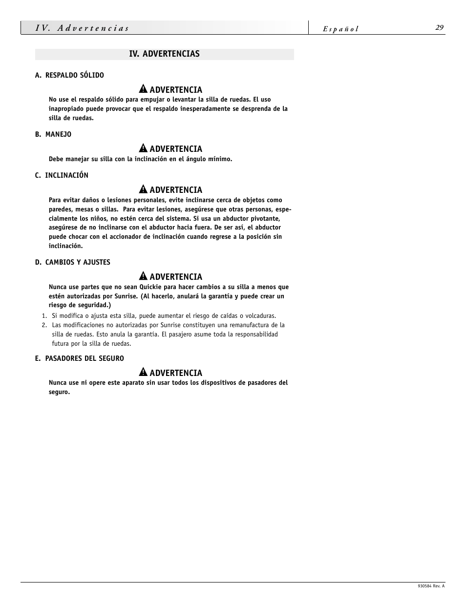 Sunrise Medical FREESTYLE M11 User Manual | Page 29 / 40