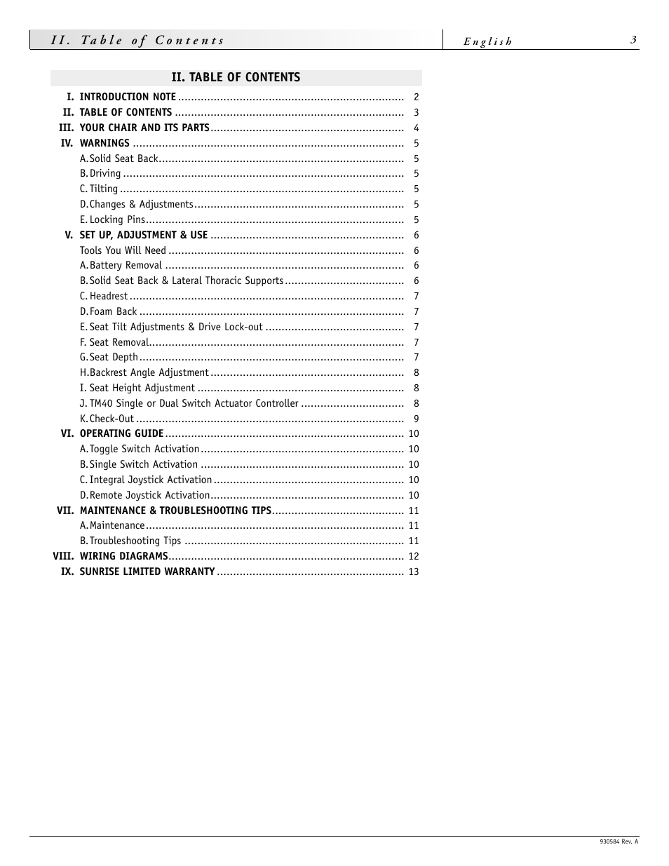 Sunrise Medical FREESTYLE M11 User Manual | Page 3 / 40