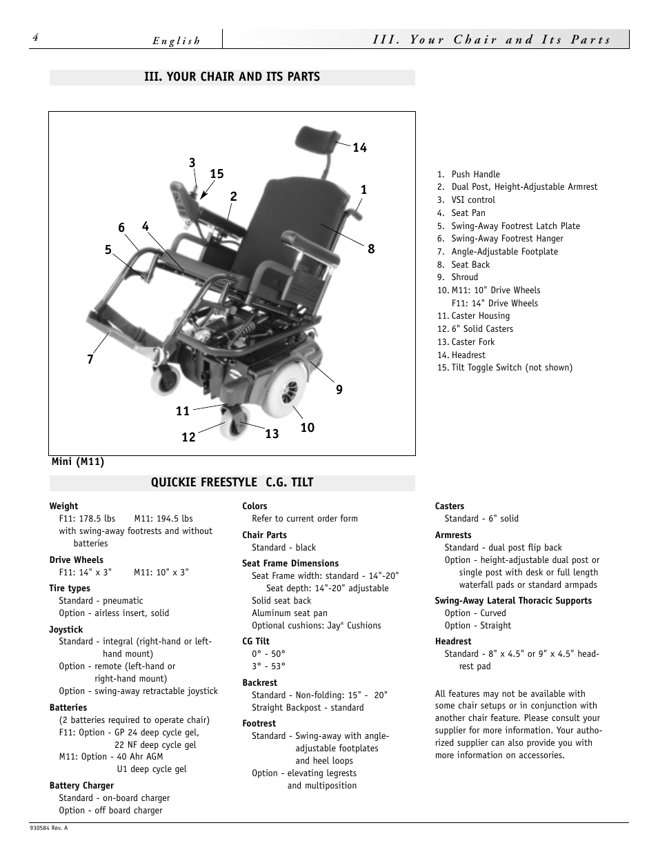 Sunrise Medical FREESTYLE M11 User Manual | Page 4 / 40