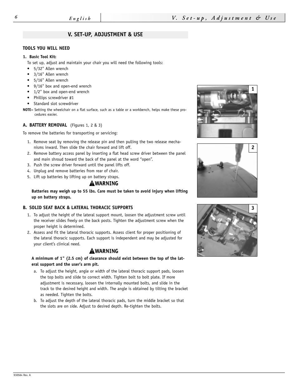 V. set-up, adjustment & use | Sunrise Medical FREESTYLE M11 User Manual | Page 6 / 40