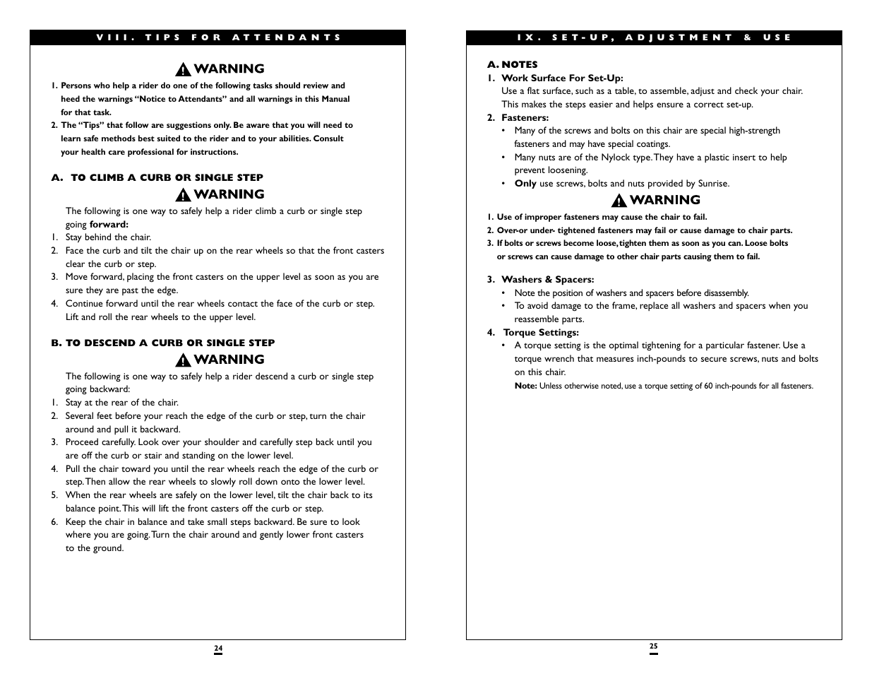 Sunrise Medical Wheelchair Quickie V-121 User Manual | Page 13 / 23