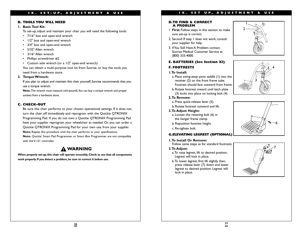 Sunrise Medical Wheelchair Quickie V-121 User Manual | Page 14 / 23