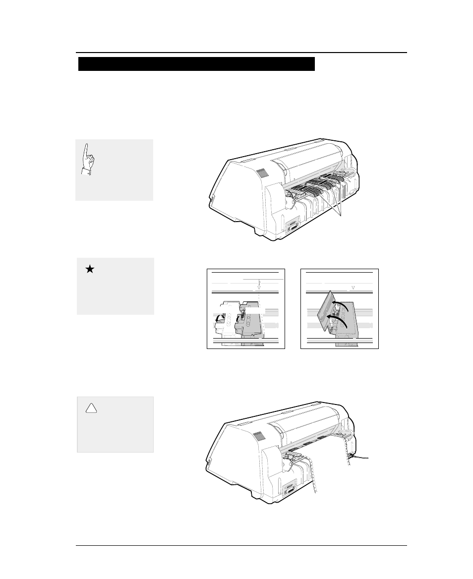 Loading fanfold paper (rear tractor) | Seiko FB-900 User Manual | Page 40 / 243