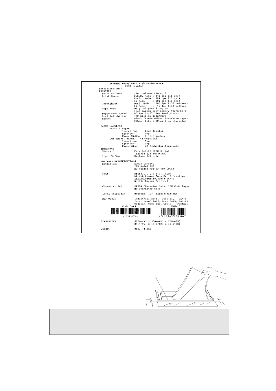 Demonstration print-out, Tearing off a form | Seiko BX-900 User Manual | Page 30 / 146