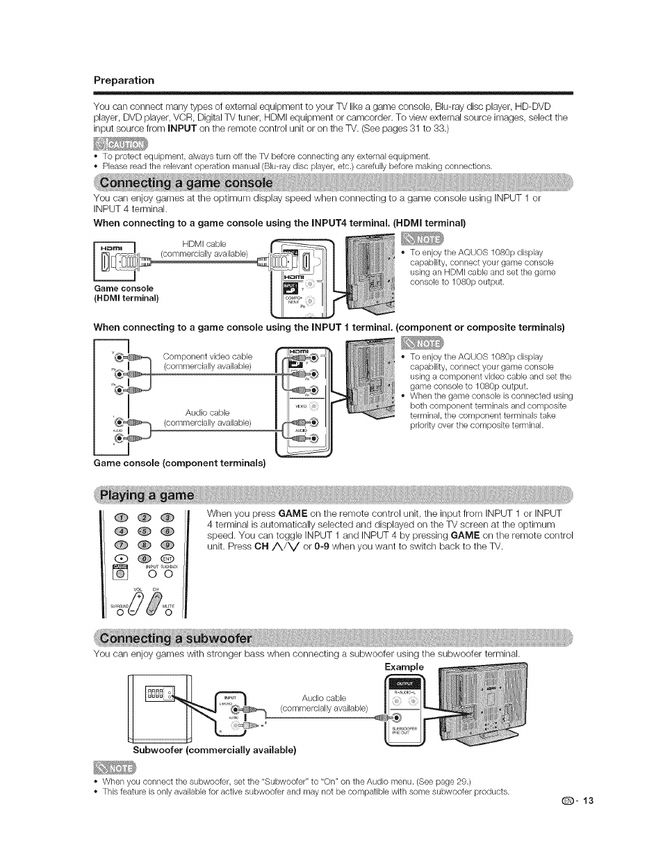 Playing lavgaitie, J w o | Sharp AQUOS LC-37GP1U User Manual | Page 14 / 61
