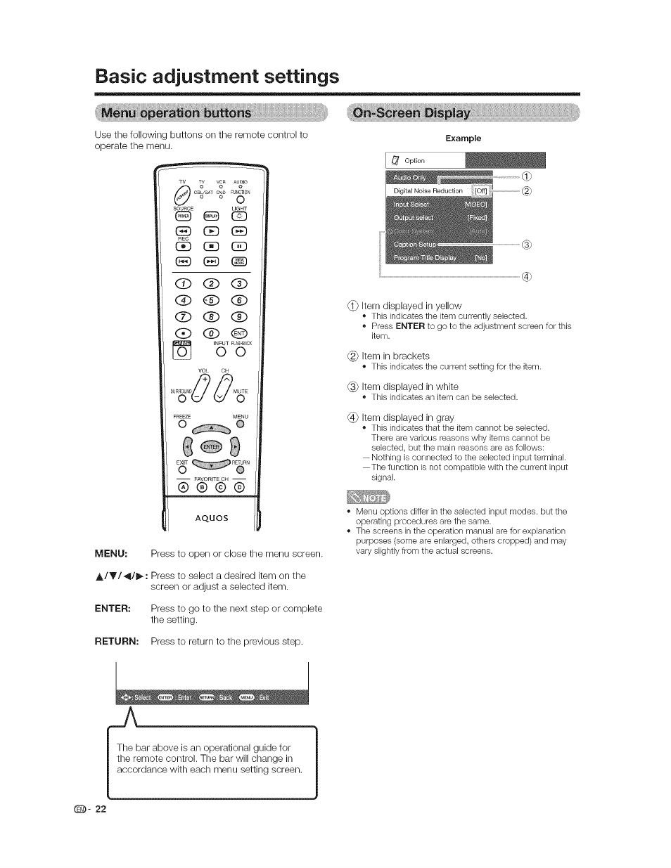 Basic adjustment settings | Sharp AQUOS LC-37GP1U User Manual | Page 23 / 61