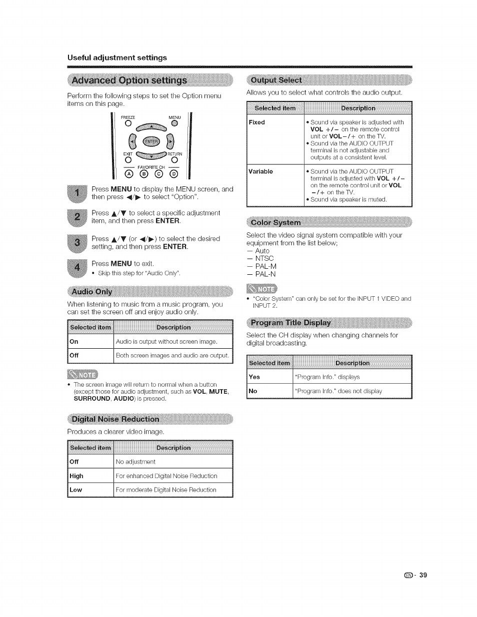 Variable | Sharp AQUOS LC-37GP1U User Manual | Page 40 / 61