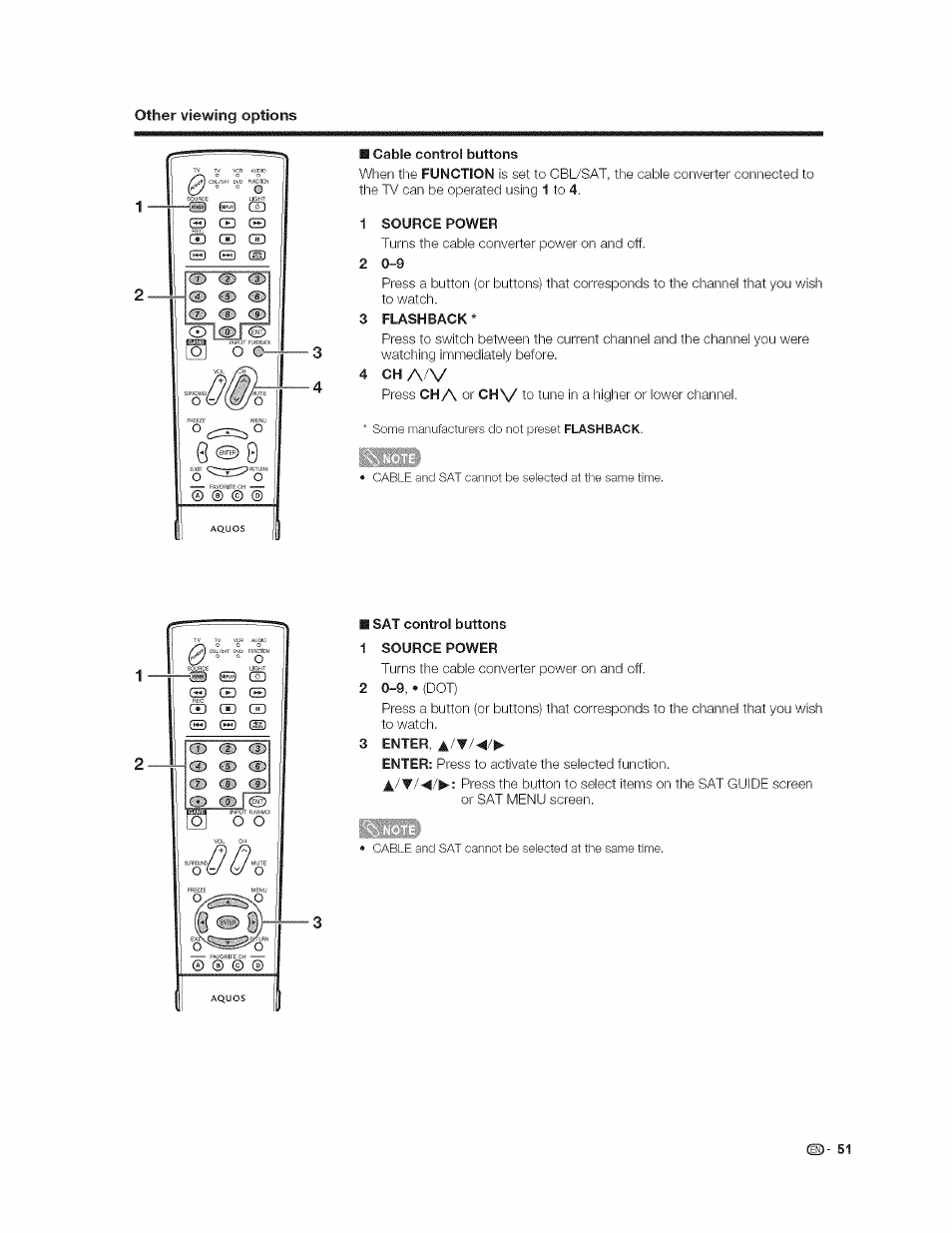 1 source power, 3 flashback, 3 enter | Sharp AQUOS LC-37GP1U User Manual | Page 52 / 61