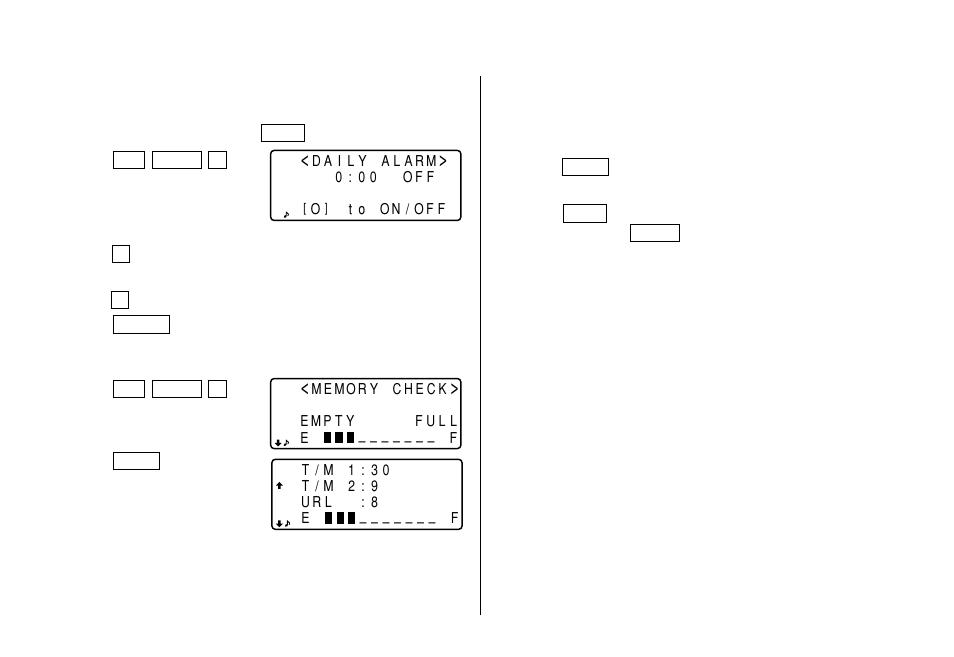Adjusting the lcd contrast, Deleting the data, Setting the daily alarm | Sharp Electronic Organizer El-6850 User Manual | Page 28 / 40