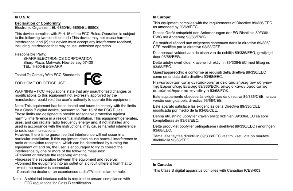 Sharp Electronic Organizer El-6850 User Manual | Page 39 / 40