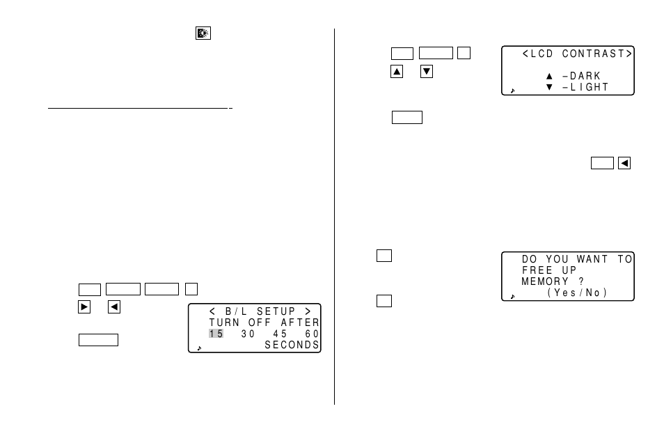 Adjusting the lcd contrast, Turning the key touch tone on and off | Sharp Electronic Organizer El-6850 User Manual | Page 4 / 40