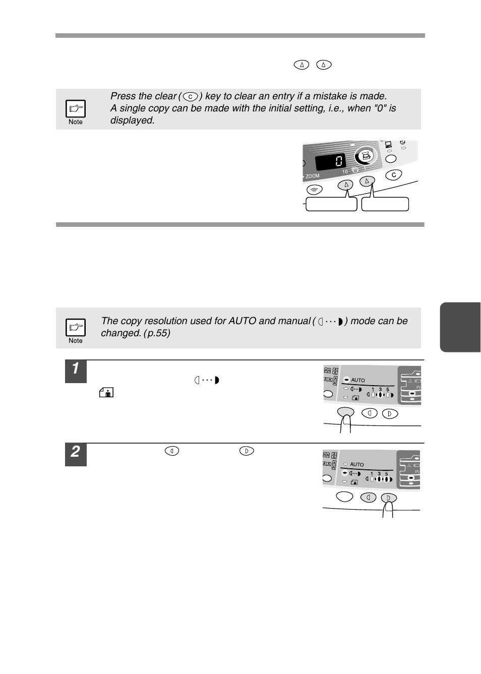 Set the copy quantity, Exposure adjustment/photo copying | Sharp AL-1456 User Manual | Page 51 / 88
