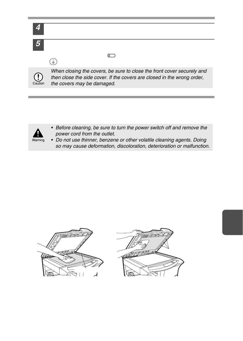 Cleaning the unit | Sharp AL-1456 User Manual | Page 61 / 88