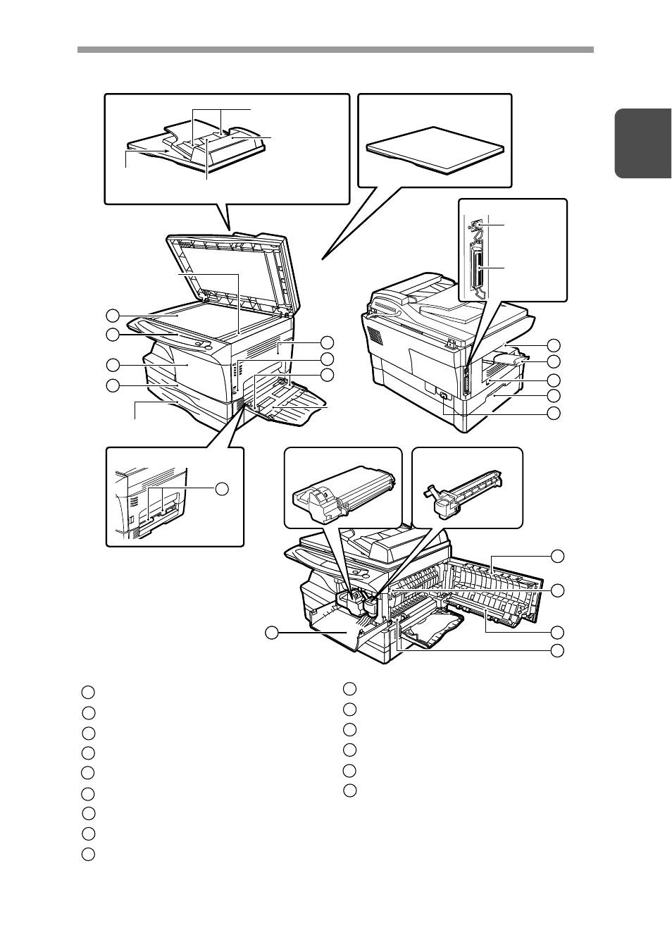 Part names | Sharp AL-1456 User Manual | Page 7 / 88