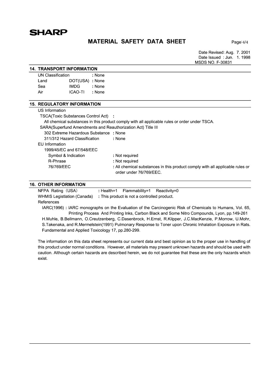 Sharp AL-1456 User Manual | Page 86 / 88