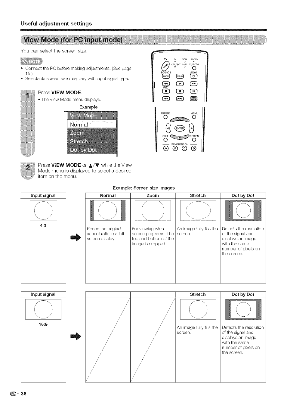 View:;mbdetfor-lp, Adjustment settings, Useful | Sharp Aquos LC 42D43U User Manual | Page 37 / 61