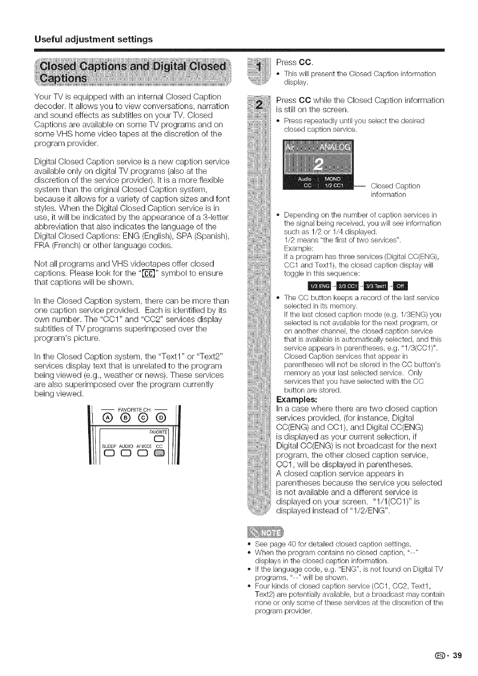 Adjustment settings, Useful | Sharp Aquos LC 42D43U User Manual | Page 40 / 61