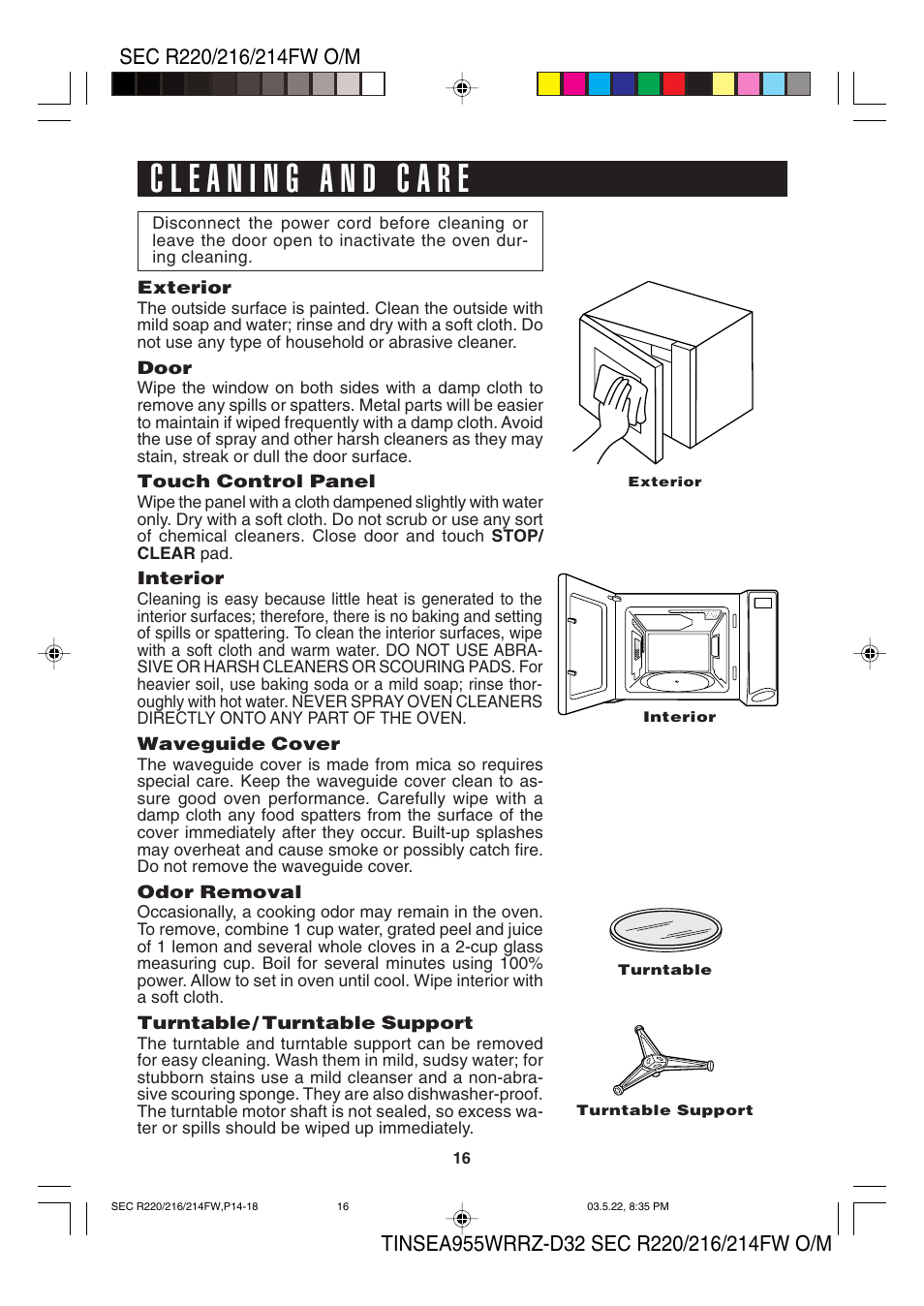 Sharp R-220F User Manual | Page 18 / 24