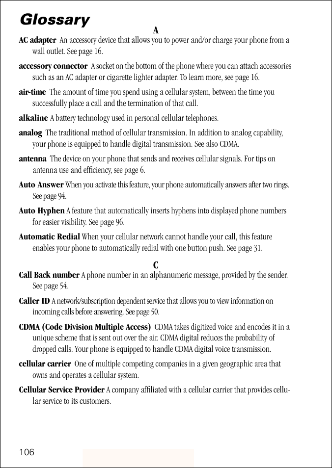 Glossary | Motorola ST 7760 User Manual | Page 106 / 117