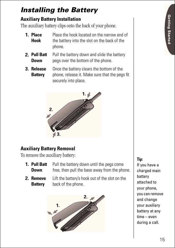 Installing the battery | Motorola ST 7760 User Manual | Page 15 / 117