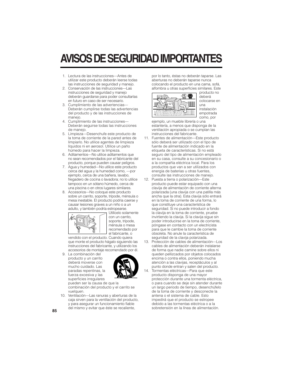 Avisos de seguridad importantes | Sharp VL-NZ150U User Manual | Page 100 / 112