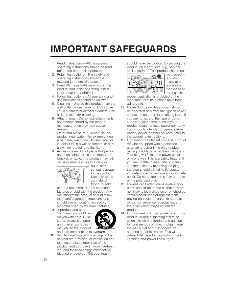 Important safeguards | Sharp VL-NZ150U User Manual | Page 4 / 112