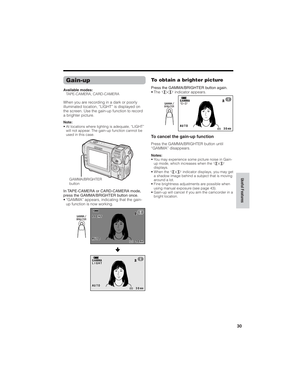 Gain-up | Sharp VL-NZ150U User Manual | Page 45 / 112