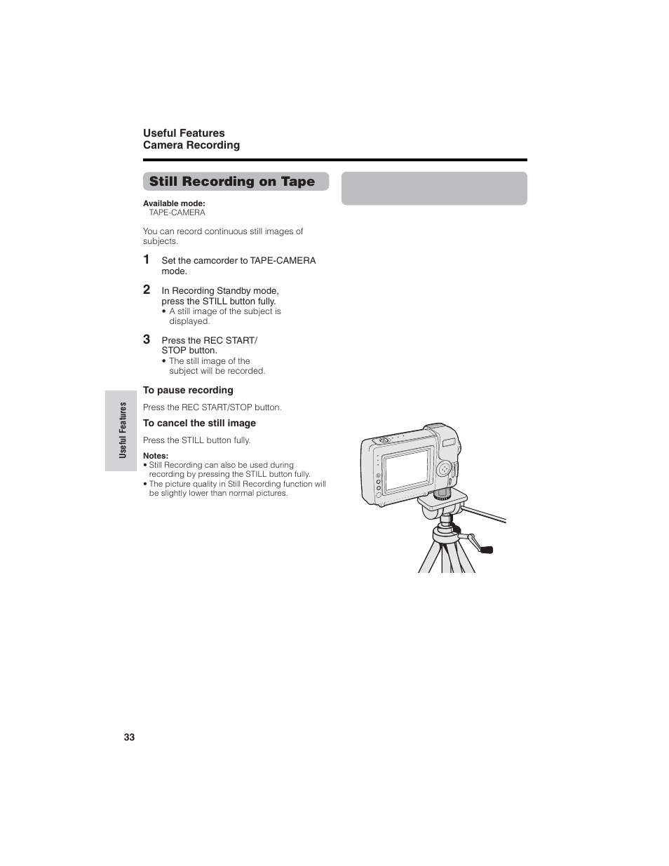 Still recording on tape | Sharp VL-NZ150U User Manual | Page 48 / 112