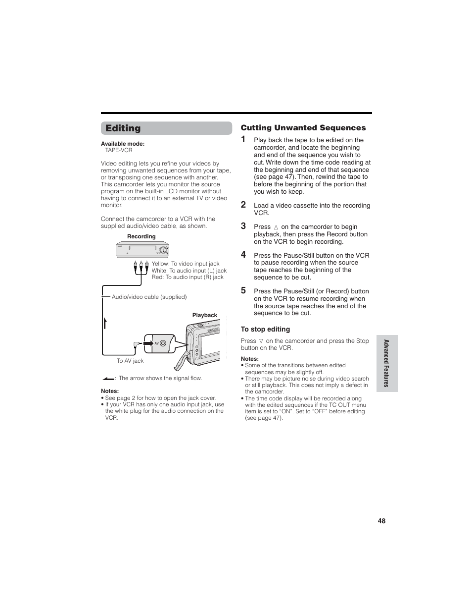Editing | Sharp VL-NZ150U User Manual | Page 63 / 112