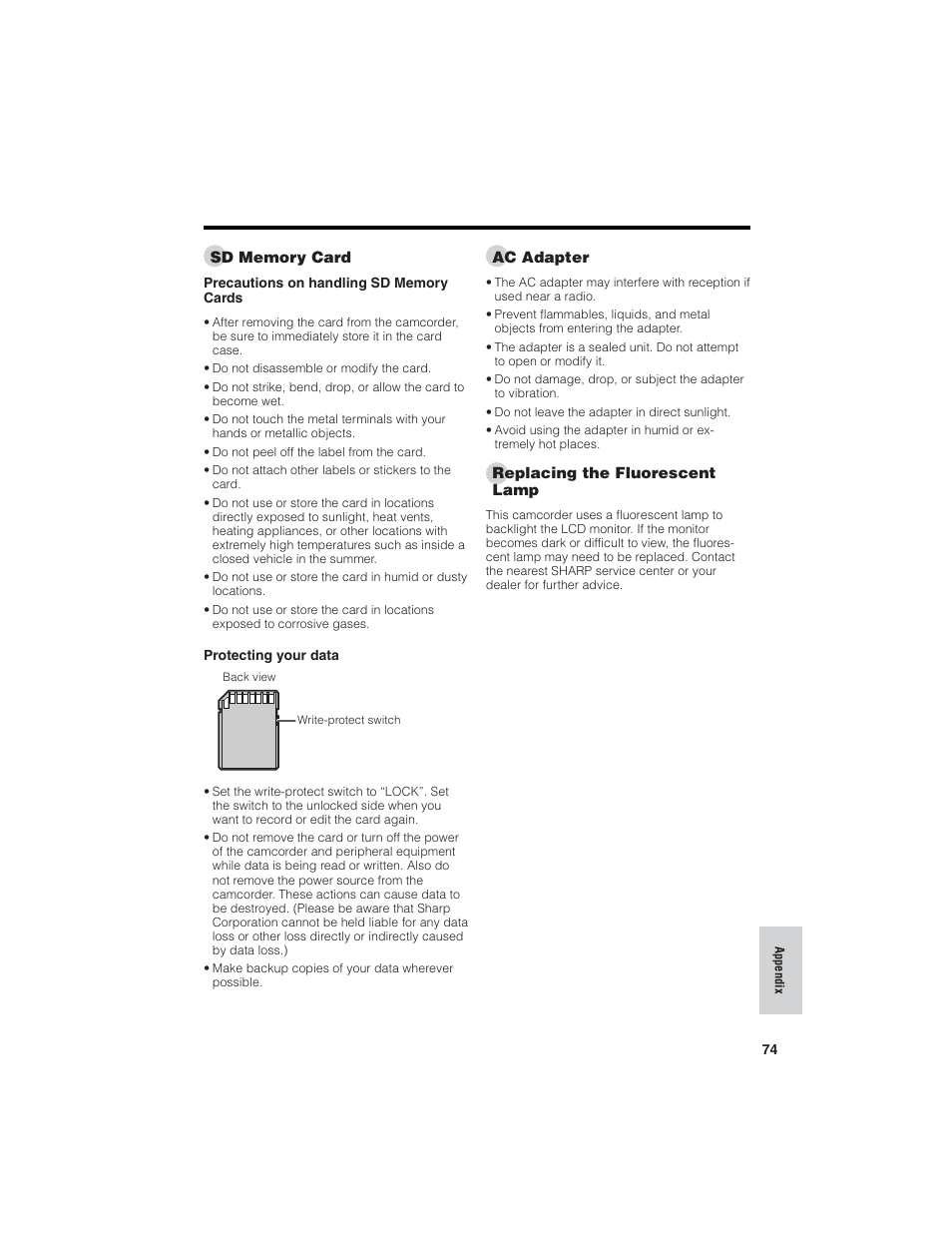 Sharp VL-NZ150U User Manual | Page 89 / 112