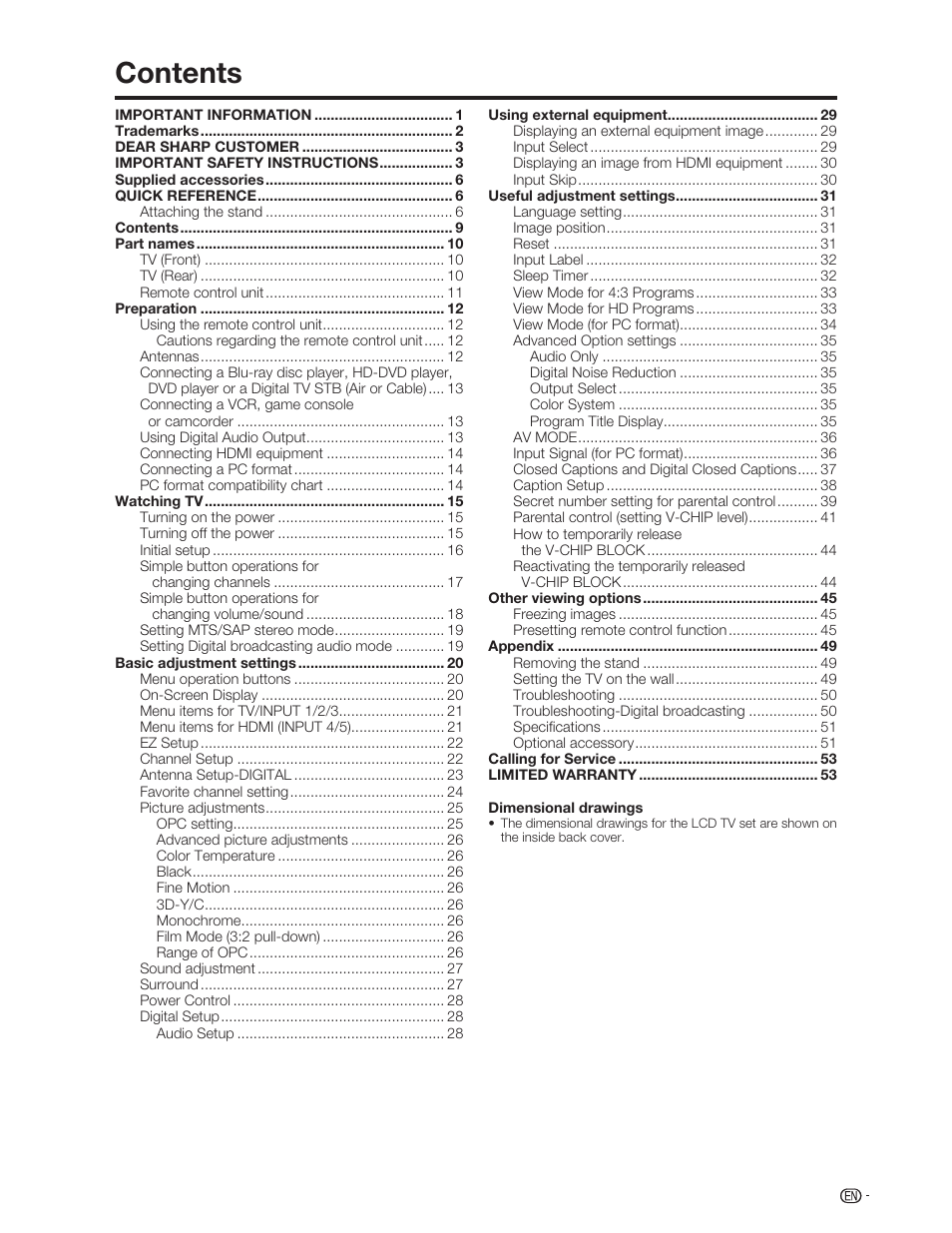 Sharp Aquos LC 46D62U User Manual | Page 10 / 56