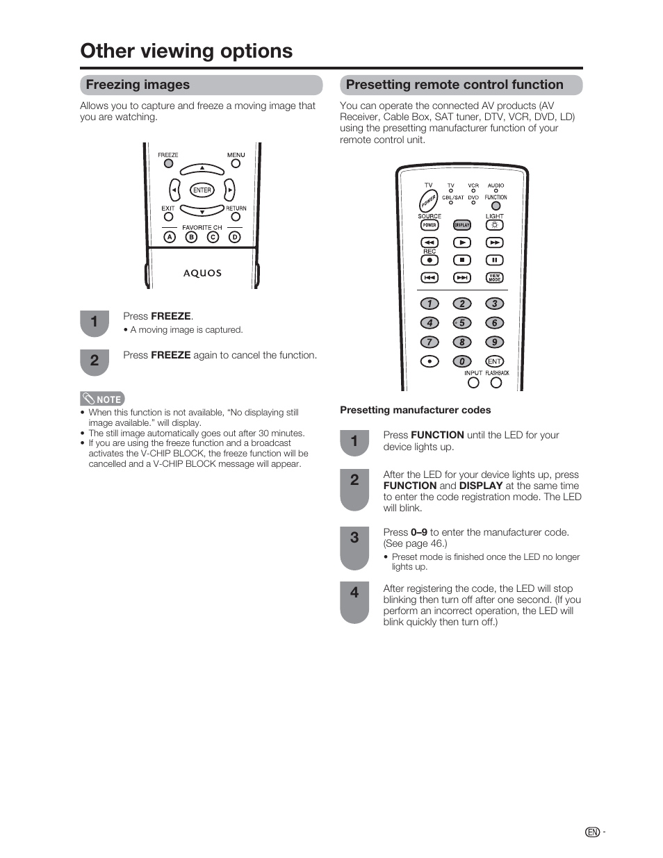 Other viewing options | Sharp Aquos LC 46D62U User Manual | Page 46 / 56