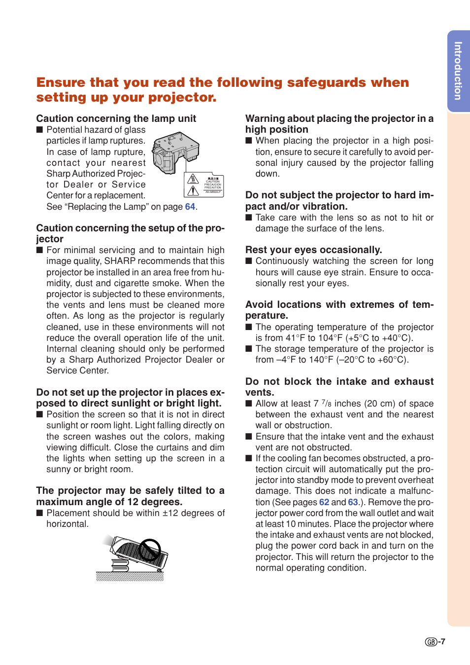 Sharp PG-MB60X User Manual | Page 11 / 78