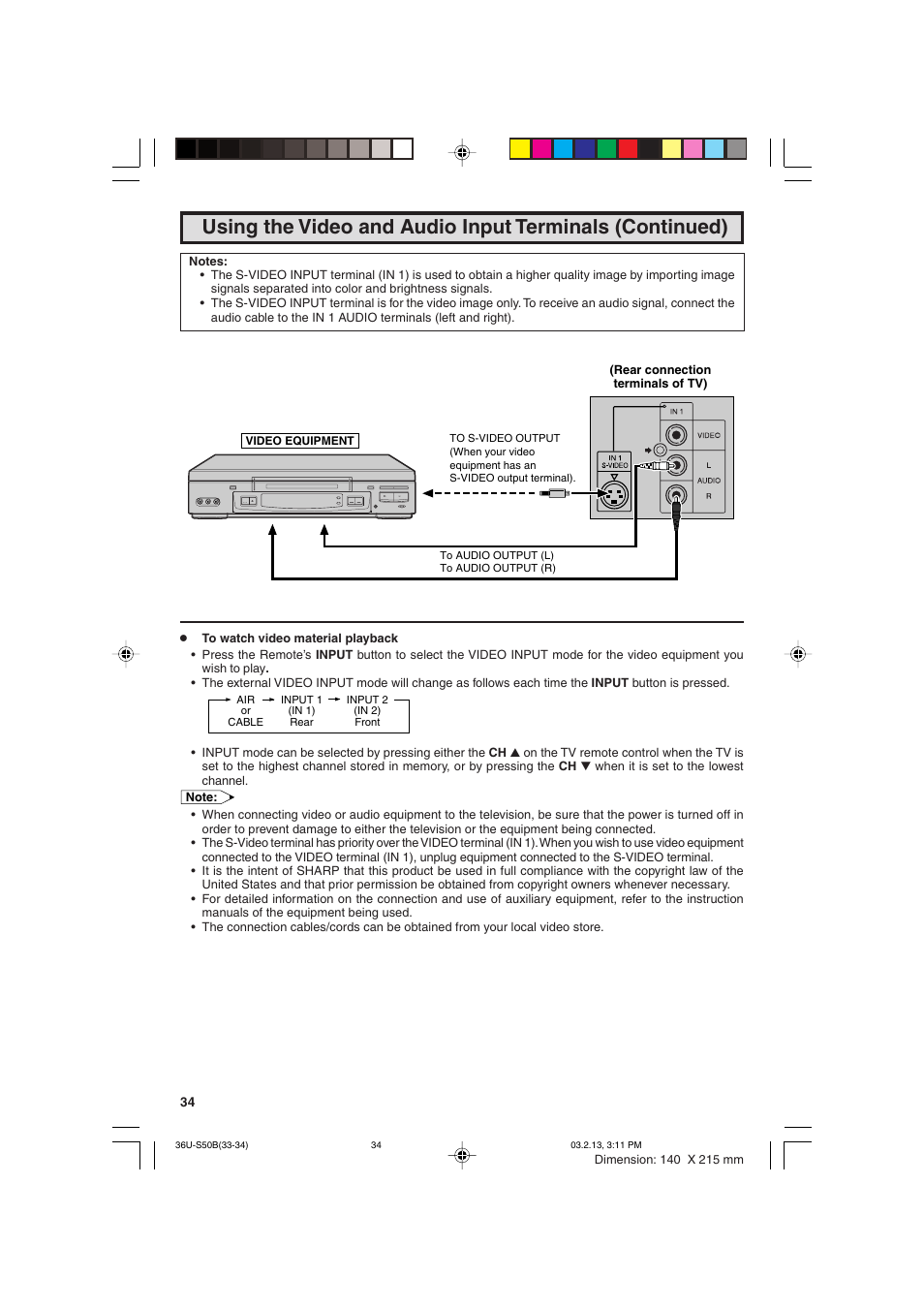 Sharp 36U-S50B User Manual | Page 34 / 48
