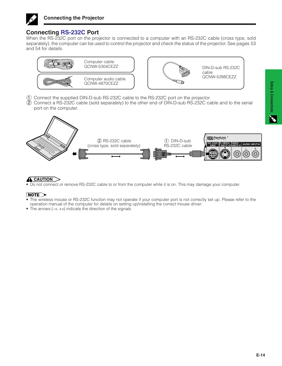 Connecting rs-232c po rt | Sharp XG-NV7XU User Manual | Page 15 / 66