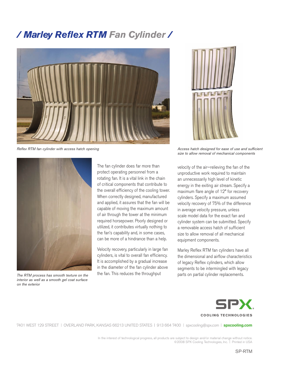 Marley reflex rtm fan cylinder | SPX Cooling Technologies Marley Reflex RTM User Manual | Page 2 / 2