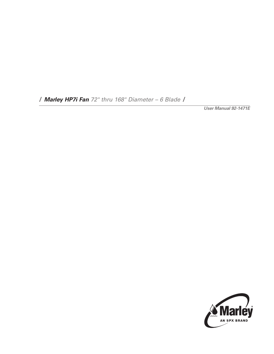 SPX Cooling Technologies HP7I User Manual | 4 pages