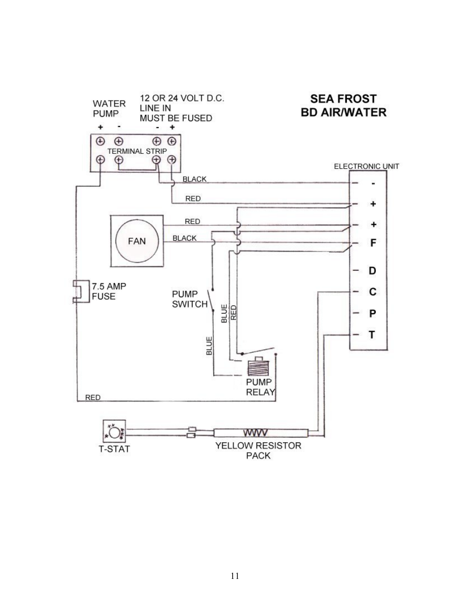 Wiring diagram | Sea Frost 372 ROUTE User Manual | Page 11 / 13