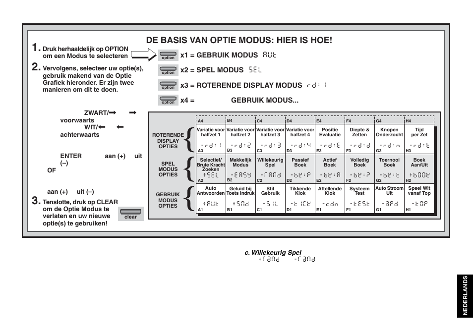 De basis van optie modus: hier is hoe | Saitek Chess Explorer User Manual | Page 113 / 119